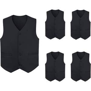 2025 Unisex Waiter Vest 5 Pack Workwear with Pockets for Bartender & Waitress <b>Long</b> <b>Sleeve</b> <b>Top</b> for Kitchen & Restaurant Use - Product Image 2