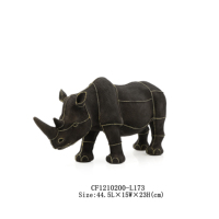 Nouvelle Statue d'animal de rhinocéros en résine sur la Texture de finition de poisson de perle décoration de maison pour le Design de salon