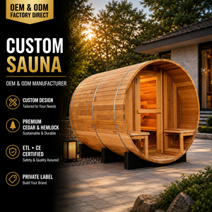 HG Luxury Outdoor Barrel Canadian Hemlock <b>Red</b> Cedar Wood Cabin for Home Garden Villa - Product Image 1