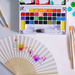 พัดไม้ไผ่พับได้แบบพกพา ขนาด 33 ซม. สไตล์ศิลปะพื้นบ้าน แกะสลักลายเพ้นท์ ใช้สำหรับงานปาร์ตี้ โปรโมชั่น ของที่ระลึก พร้อมสกรีนโลโก้ - Product Image 6