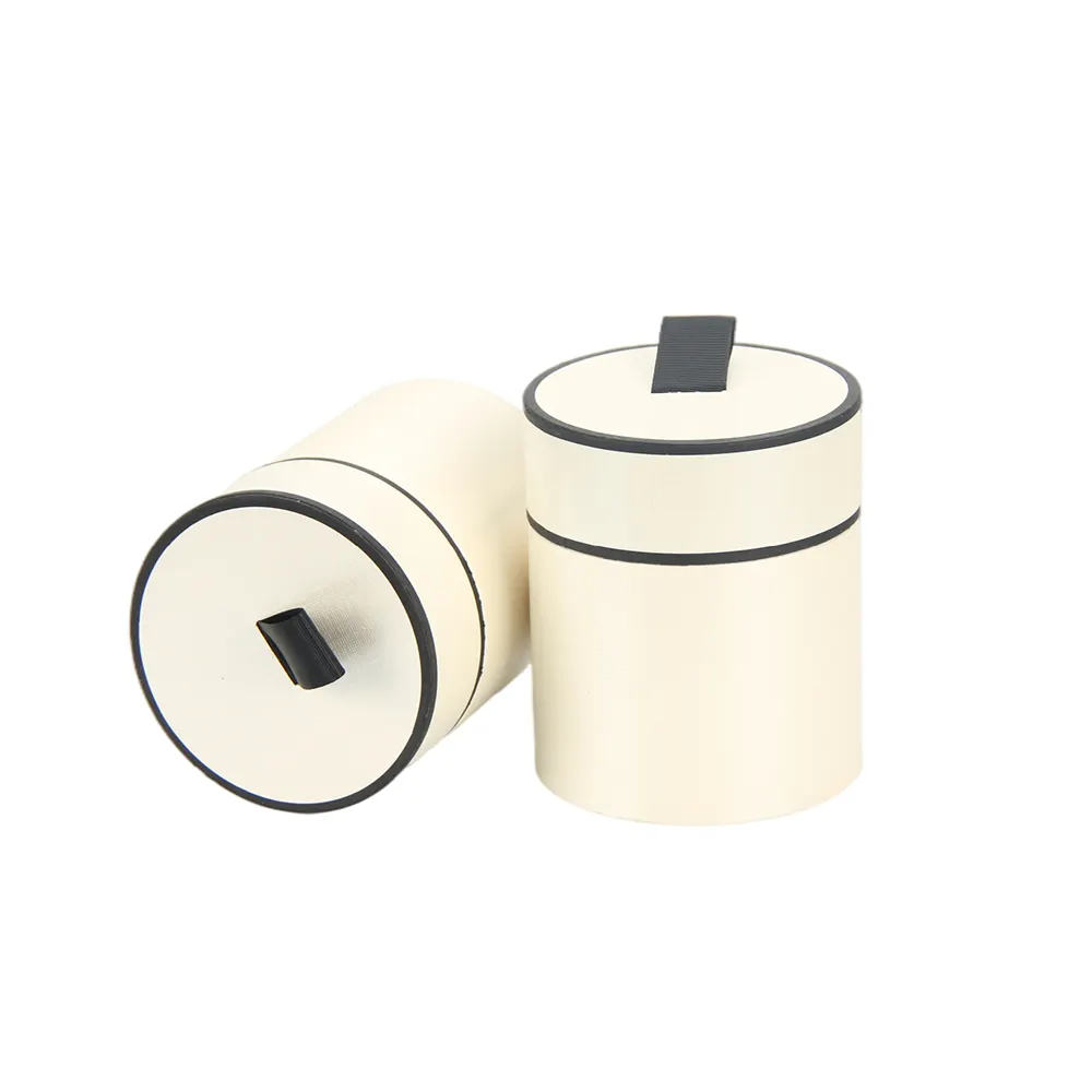 Op Maat Gemaakte Hoge Kwaliteit Cilinder Afdrukken Cosmetische Verpakking Kartonnen Ronde Papieren Buis Met Lint