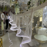 Hot Sale S-Shape Fabric LED Strips Smooth Ceiling Drapes for Wedding Lighting Decor Event Decorations Packed in Cartons