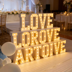 Vente en gros Supports en métal pour LED 3 pieds 4 pieds 5 pieds Grand chapiteau géant lumineux Lettres d'amour pour les décorations de <span class=keywords><strong>mariage</strong></span> Événement - Product Image 6