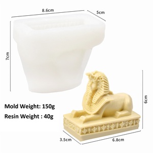 Moule en silicone écologique pour bougies parfumées Pyramide <span class=keywords><strong>de</strong></span> l'Égypte Pharaon, moule à savon en plâtre, moule à bougie, outils pour gâteaux, décoration intérieure - Product Image 5