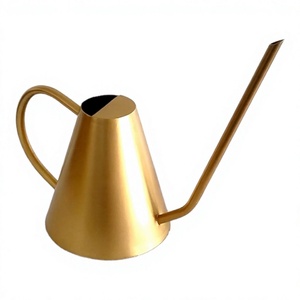 Arrosoir en laiton doré avec long bec pour le jardinage, finition durable avec revêtement en poudre, arrosoir décoratif - Product Image 1