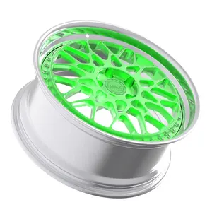 Multiple Spokes Brushed Green 18 19 20 21 22 23 24 Inch 9J 10 J 11J 5x112 5x114.3 5x120 2 Pieces Car Wheel Rim made in China