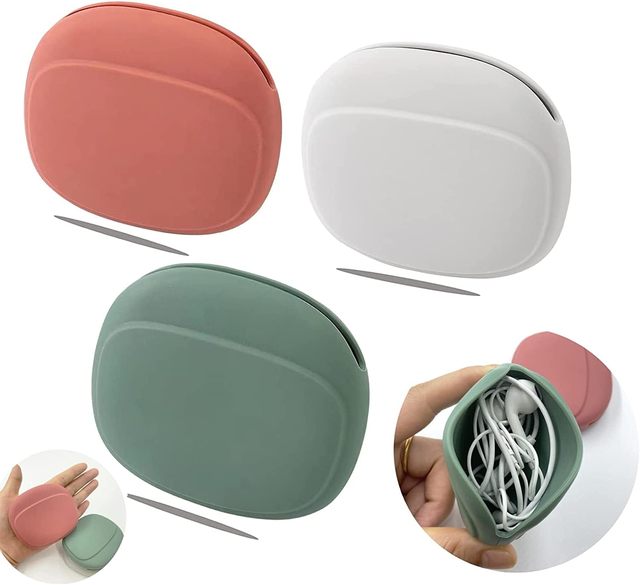 Customizable Portable Silicone Cable Organizer Bag Flexible Electronic Travel Case for Wired Headset Storage