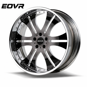 Jantes forgées EVOR neuves en alliage d'aluminium 6061, finition noir brillant, suspension personnalisée 0 mm, <span class=keywords><strong>logo</strong></span> Land Rover au centre. - Product Image 2