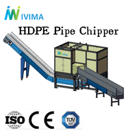Trituradora de tubos de plástico hdpe, trituradora de plástico de tipo horizontal de gran diámetro con empuje hidráulico