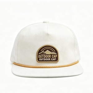 Custom <b>Flat</b> Brim 5 Panel Cap Patch Logo Deco Rope Adjustable Snapback Vintage Casual Outdoor Camping Baseball <b>Hat</b> For Unisex - Product Image 1