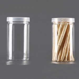 Vente en gros de bocal en plastique ambré pour animaux de compagnie de qualité alimentaire 100g 150g 200g 250g 300g 400g 500g avec couvercle - Product Image 6