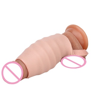 FAAK New Realistic Penis Sleeve Enlargement Wholesale Sheath Erotic Sex Toy Penis Sheath <b>Dildo</b> Sleeve Enlarge Customized for Men - Product Image 4