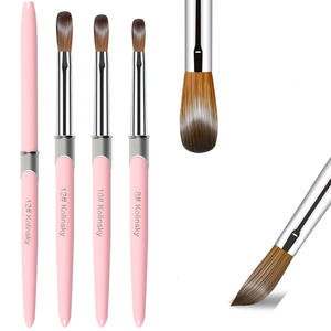 <span class=keywords><strong>Pincel</strong></span> de Uñas 3D con Logotipo Personalizado, 100% Pelo de <span class=keywords><strong>Kolinsky</strong></span> Puro, Mango Metálico Rosa, <span class=keywords><strong>Pincel</strong></span> de Uñas Acrílico con Férula - Product Image 2