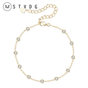 Pulsera <span class=keywords><strong>de</strong></span> Moissanita, Chapada en Oro <span class=keywords><strong>de</strong></span> 14k, <span class=keywords><strong>Plata</strong></span> <span class=keywords><strong>925</strong></span>, Cadena <span class=keywords><strong>de</strong></span> Moissanita <span class=keywords><strong>de</strong></span> 2.5mm, Pulseras y Brazaletes <span class=keywords><strong>de</strong></span> Moda, Joyería para Mujer - Product Image 1