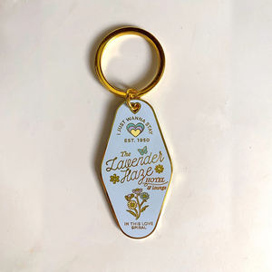 Promosi kustom gantungan kunci Hotel ruang logam Lounge Motel gantungan kunci Logo Enamel keras - Product Image 5