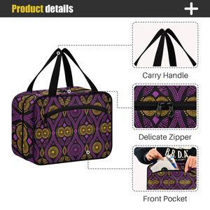 Multiple Pockets Boho Tribal Prints Custom Logo Makeup Cosmetic Bag Travel Organizer Hanging Hook Cosmetic Bags for Women - Product Image 3