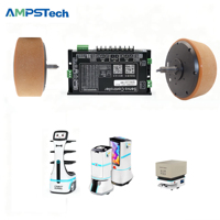 Kit moteur de moyeu robotique AMPSTech 30 Nm 48 V CC IP67, ensemble complet avec double driver d'axe et CAN pour l'automatisation de robots mobiles