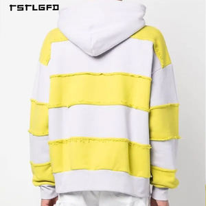 Sudadera con capucha de invierno para hombre OEM, de felpa gruesa digital, con hombros caídos, costuras expuestas y borde sin rematar, para marca privada urbana - Product Image 2