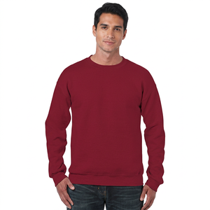 เสื้อสเวตเชิ้ตแขนยาวคอกลมสำหรับผู้ชาย – เสื้อพูลโอเวอร์สีมารูนแบบเรียบ - Product Image 2