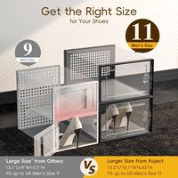 Platzsparender Schuhständer Halter Transparente Stapelbare Sneaker-Behälter Große Schuhaufbewahrungsboxen Organizer für den Schrank