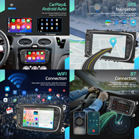 Autoradio Android Podofo 7'' 6+128 Go avec CarPlay sans fil et Android Auto pour Ford Focus/S-Max/Mondeo 9/Galaxy avec caméra et microphone