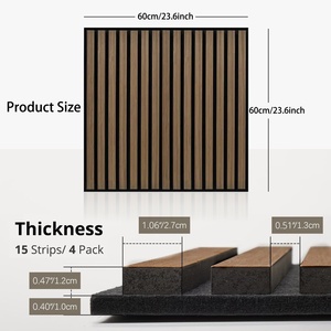 Paneles Acústicos de Pared de Fibra de Poliéster 100% MDF, Diseño 3D Acanalado, Absorbentes de Sonido, 23.6x23.6 Pulgadas, Panel Cuadrado Insonorizante Moderno para Habitaciones, APK005 - Product Image 4