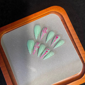 <span class=keywords><strong>เล็บ</strong></span>ปลอมทำมือทรงกรงเล็บมังกรยาวพิเศษ สีเขียวมรกต ลายแม่มดป่าสไตล์โกธิค ใช้ซ้ำได้ ปลายแหลม ขายส่ง - Product Image 5