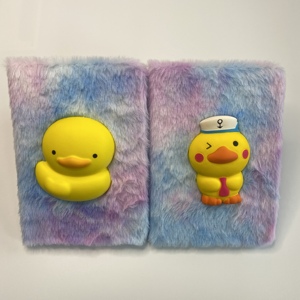 Carnet de notes/journal A5 en peluche 3D créatif et mignon, anti-stress, motif <span class=keywords><strong>poussin</strong></span> jaune, vente en gros - Product Image 6