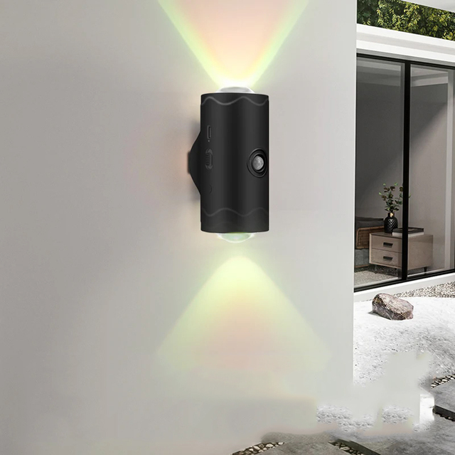 LED Motion Sensor Wall Lamp Gradient Ambient Night Light Detectors Led Sensing Exterior Dimming Corridor Decorative Lamp Lights