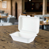 Récipient alimentaire jetable rectangulaire en bagasse 7*5 "100% compostable
