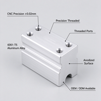 Support de montage en aluminium 6061 usiné CNC sur mesure, bloc de fixation pour capteur OEM, connecteur de liquide, base de précision