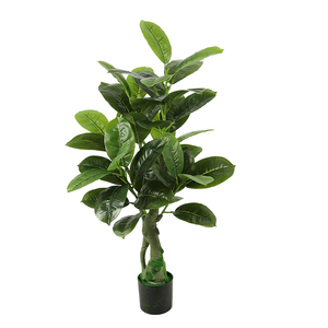 Alta Simulação Planta Em Vaso De Plástico <span class=keywords><strong>Artificial</strong></span> De Árvore De Borracha Plantas Artificiais Para Decoração De Jardim - Product Image 1