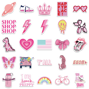 50Pcs Cartoon <strong>Preppy</strong> Style <strong>Stickers</strong> Decorative Label for Luggage Laptop Guitar Notebook Skateboard PVC Waterproof <strong>Sticker</strong> - Product Image 5