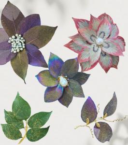 Collection de Broches de Luxe Légères Vefiery en Gros, Broche Perle Marguerite Feuille de Vajra en Fil Magique Brodé à la Main Plume de Paon - Product Image 6