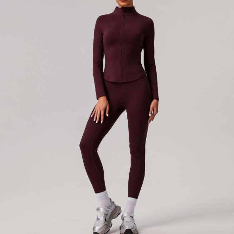 Solid Color Tight Naked Yoga Suit, High Elasticity Breathable Fitness Suit, Outdoor Body Shaping Running Sports Suit, Women's