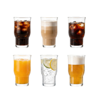 Gobelet à café glacé en verre borosilicate à large ouverture, design moderne, 350 ml, 400 ml, style dessin animé, passe au lave-vaisselle, unisexe, forme ronde