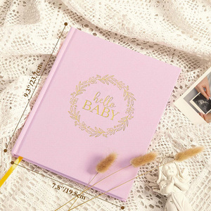 Carnet de bébé B5 avec couverture en tissu imprimé, album photo coloré pour le suivi de la croissance, journal de souvenirs, agenda et organisateur - Product Image 2