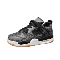 Baskets de basketball tendance style Hong Kong en maille à lacets, amortissantes, légères et antidérapantes, avec doublure en cuir véritable pour hommes et femmes - Product Image 2