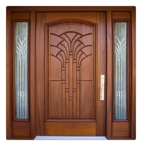 Solid teak wood double door for interior wood door design