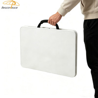 Table pliante rectangulaire portable moderne en plastique blanc pour le camping, les repas et les activités de plein air (vente en gros)