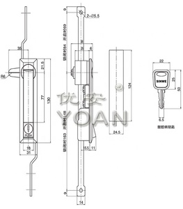キャビネット電気クローゼットドアロック プッシュボタンデザイン付き 亜鉛合金パネルロック キー<span class=keywords><strong>3</strong></span>本付き - Product Image 3