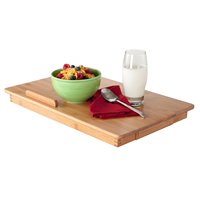 Plateau pliable pour le petit déjeuner Bureau d'ordinateur réglable 100% Table d'ordinateur en bambou pour le lit