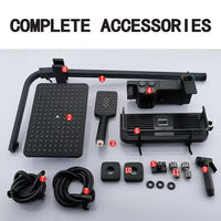 Ensemble de douche noir 4 touches avec fonctions eau froide et pluie, robinets de salle de bain, ensemble de douche numérique avec accessoires complets