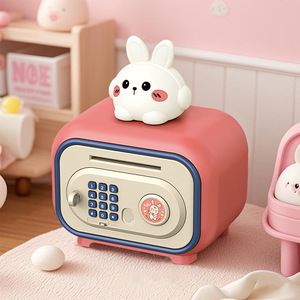 Tirelire de dessin animé pour enfants, coffre-fort avec serrure à combinaison, capteur de son et de lumière, alimenté par batterie, jouet bancaire pour enfants de 2 à 3 ans - Product Image 1