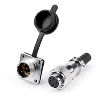 Conector Hembra Redondo de Latón con Enchufe de Aviación WS16, Cable de Conexión para Sistema de Energía Solar Automotriz de 2-10 Pines.