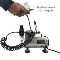Kit professionnel d'aérographe sans fil avec onduleur, pompe à air silencieuse portable sans huile, alimentation par gravité et siphon