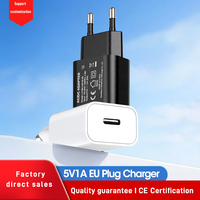 Cargador de Pared USB Tipo-C Shenzhen Lvxiangyuan 5W 5V 1A, Adaptador de Corriente CA/CC, Enchufe Europeo, Certificación CE, RoHS, ERP, REACH, Protección OTP y OVP