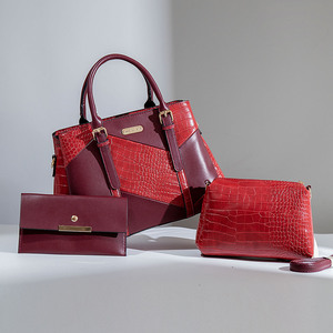 Luxury <strong>3</strong>-in-1 Lady Women's Crocodile Pattern Handbag High Quality PU Leather Casual Tote <strong>3</strong> Sizes Available - Product Image 1