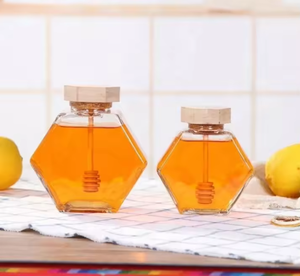 Hexagonal Acrylic <b>Diffuser</b> <b>Bottle</b> With Wooden Cap Amber Liquid Inside Household Fragrance Container - Product Image 5