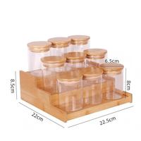 Ensemble de rangement pour bouteilles d'épices de cuisine avec bocaux en verre borosilicate de haute qualité, type sur pied, pour assaisonnements et sel